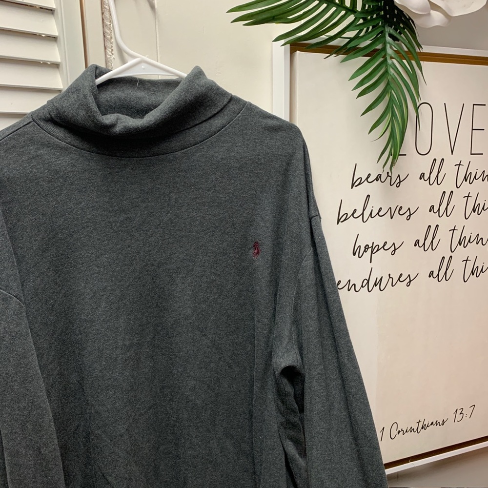 Men's grey polo turtleneck